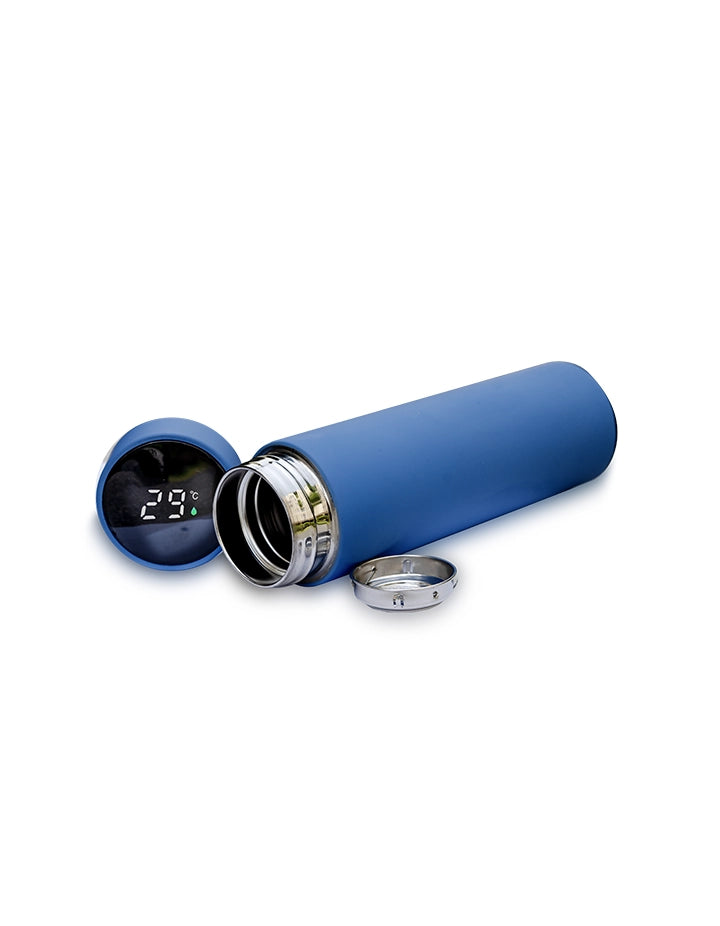LED Temperature Display Water Bottle – Hot & Cold Flask – 500ml Smart Thermos with Touch Sensor – Navy Blue